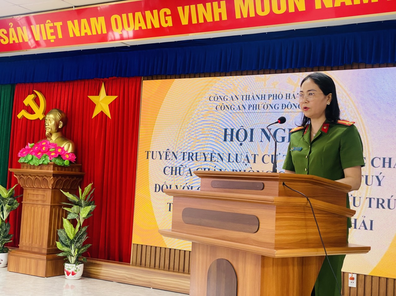 Công an phường Đông Hải: Tuyên truyền Luật cư trú, PCCC và phòng, chống ma túy đối với 130 chủ cơ sở cho thuê lưu trú
